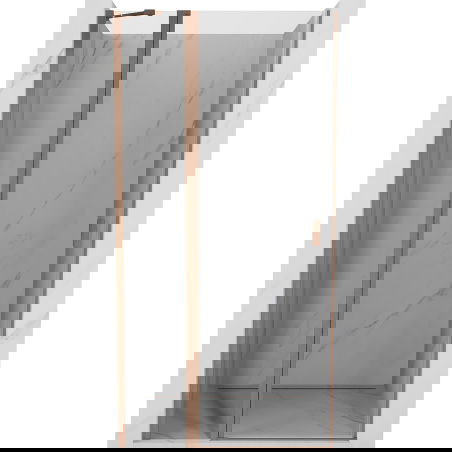 Mexen Mist porte de douche pivotante 100 cm, transparent, cuivre brossé - 8A4-100-000-65-00