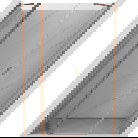 Mexen Mist porte de douche battante 140 cm, transparent, cuivre brossé - 8A4-140-001-65-00