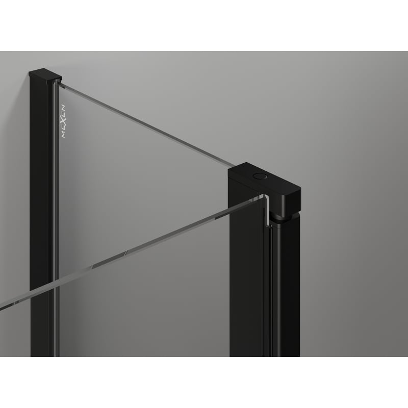 Mexen Mist porte de douche battante 120 cm, transparent, noir - 8A4-120-001-70-00