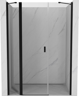 Mexen Mist porte de douche à battant 125 cm, transparent, noir - 8A4-125-001-70-00
