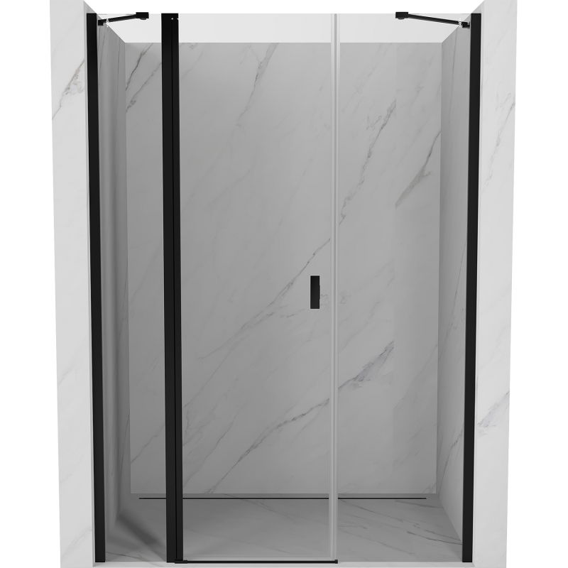 Mexen Mist porte de douche battante 140 cm, transparent, noir - 8A4-140-001-70-00