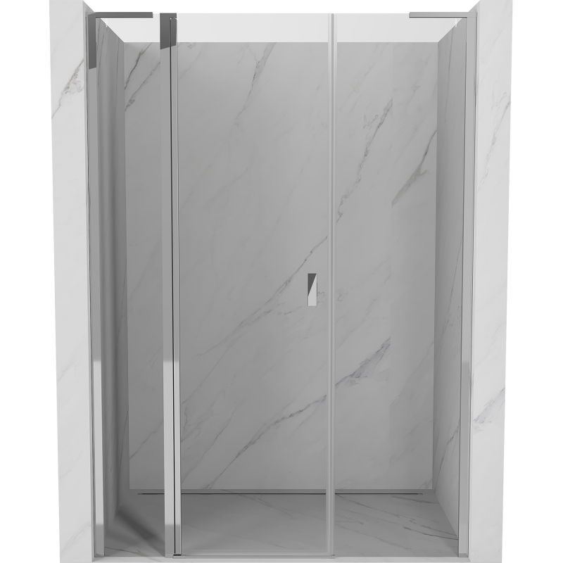 Porte de douche pivotante Mexen Mist L 140 cm, transparent, chrome - 8A4L-140-001-01-00