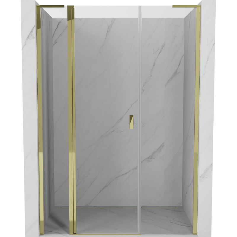 Mexen Mist L porte de douche pivotante 150 cm, transparent, doré - 8A4L-150-001-50-00