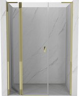 Mexen Mist L porte de douche pivotante 150 cm, transparent, doré - 8A4L-150-001-50-00
