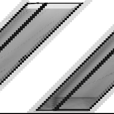 Mexen Mist portes de douche pivotantes à gauche 110 cm, cadre noir, noir - 8A4-110-000-70-70-L