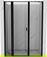 Mexen Mist porte de douche pivotante gauche 125 cm, cadre noir, noir - 8A4-125-001-70-70-L