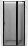 Mexen Mist porte de douche battante droite 115 cm, cadre noir, noir - 8A4-115-000-70-70-P