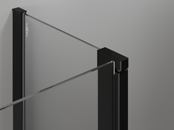 Mexen Mist porte de douche battante droite 120 cm, cadre noir, noir - 8A4-120-000-70-70-P