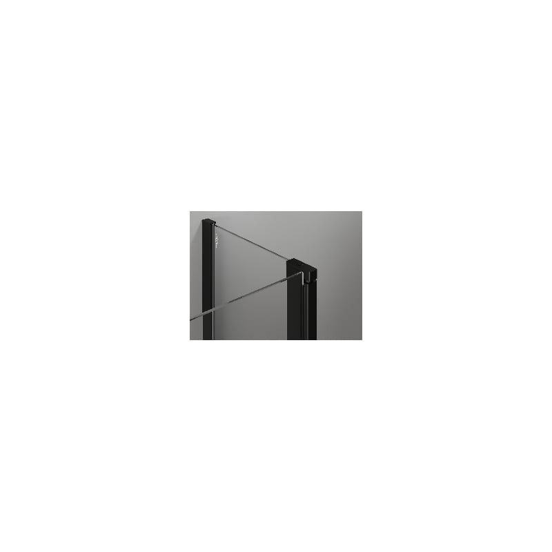 Mexen Mist L porte de douche battante droite 105 cm, cadre noir, noir - 8A4L-105-000-70-70-P