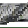 Mexen Apia cabine de douche coulissante 140 x 90 cm, transparent, or + receveur plat, noir - 840-140-090-50-00-4070G