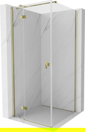 Mexen Mist-H T cabine de douche pivotante gauche 80 x 80 cm, transparent, or - 8A5T-080-080-50-00-L