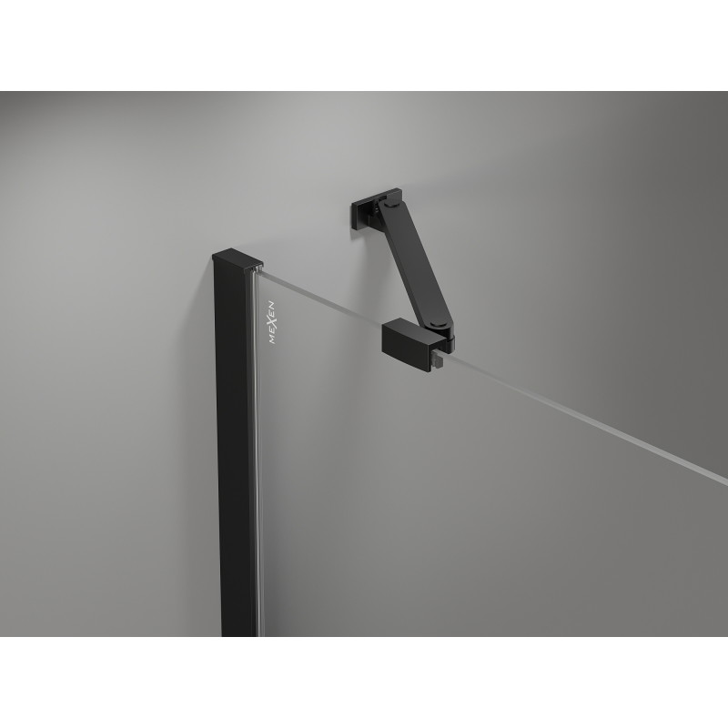 Mexen Mist porte de douche pivotante gauche 95 cm, grille noire, noir - 8A4-095-000-70-77-L