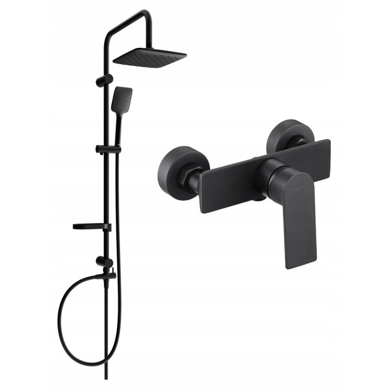 Mexen Alexa Sven ensemble de douche en surface avec pommeau de douche et mitigeur, noir - 71240262-70