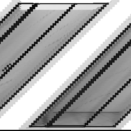 Mexen Mist L porte de douche battante gauche 145 cm, cadre noir, noir - 8A4L-145-001-70-70-L