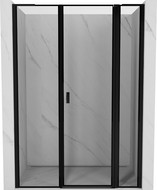 Mexen Mist L porte de douche pivotante droite 140 cm, cadre noir, noir - 8A4L-140-001-70-70-P