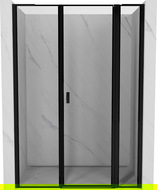 Mexen Mist L porte de douche pivotante droite 155 cm, cadre noir, noir - 8A4L-155-001-70-70-P