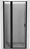 Mexen Mist L porte de douche pivotante gauche 115 cm, cadre noir, noir - 8A4L-115-000-70-70-L