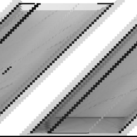 Mexen Mist L porte de douche pivotante 145 cm, transparent, noir - 8A4L-145-001-70-00