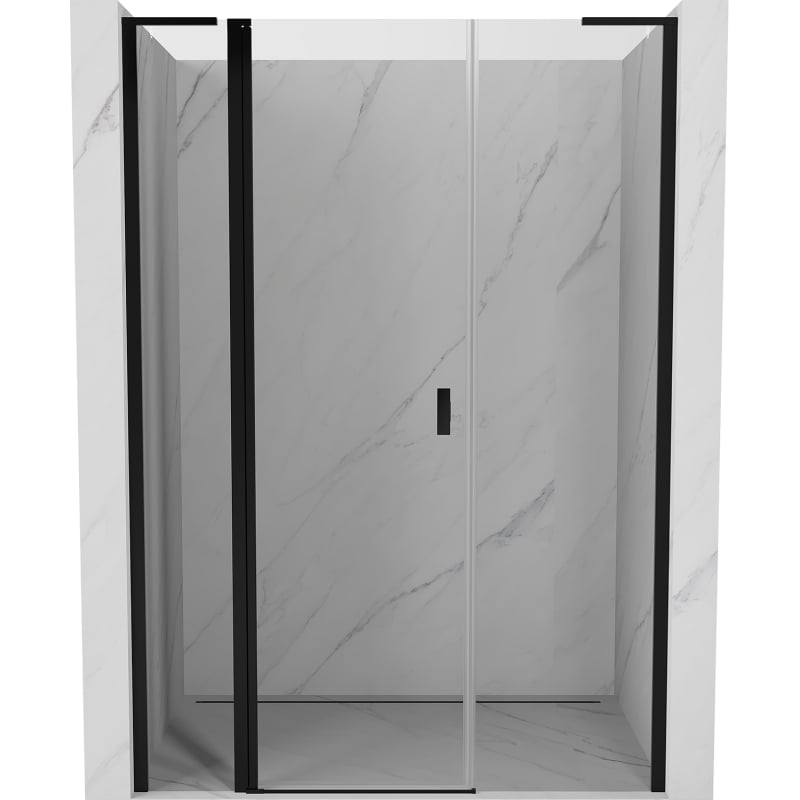 Mexen Mist L porte de douche pivotante 155 cm, transparent, noir - 8A4L-155-001-70-00