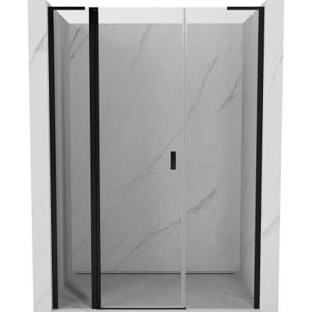 Mexen Mist L porte de douche pivotante 155 cm, transparent, noir - 8A4L-155-001-70-00