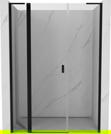 Mexen Mist L porte de douche battante 155 cm, transparent, noir - 8A4L-155-001-70-00