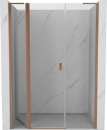 Mexen Mist L porte de douche pivotante 135 cm, transparent, cuivre brossé - 8A4L-135-001-65-00