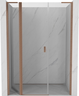Mexen Mist L porte de douche pivotante 140 cm, transparent, cuivre brossé - 8A4L-140-001-65-00