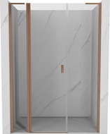 Mexen Mist L porte de douche pivotante 150 cm, transparent, cuivre brossé - 8A4L-150-001-65-00