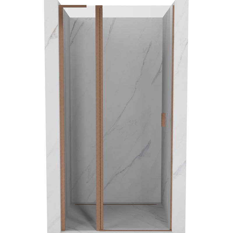 Mexen Mist L porte de douche pivotante 100 cm, transparent, cuivre brossé - 8A4L-100-000-65-00