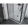 Mexen Apia cabine de douche coulissante 100 x 80 cm, transparent, noire + receveur plat, blanc - 840-100-080-70-00-4010B