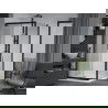 Cabine de douche coulissante Mexen Apia 100 x 100 cm, transparente, noire + receveur plat, blanc- 840-100-100-70-00-4010B