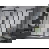 Cabine de douche coulissante Mexen Apia 100 x 100 cm, transparente, noire + receveur plat, blanc- 840-100-100-70-00-4010B
