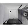 Mexen Apia cabine de douche coulissante 100 x 100 cm, transparente, noire + receveur Flat, blanc - 840-100-100-70-00-4010B