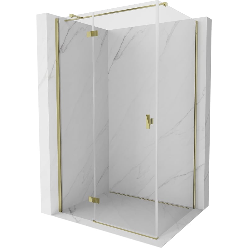 Mexen Mist-H T cabine de douche pivotante gauche 100 x 110 cm, transparent, doré - 8A5T-100-110-50-00-L
