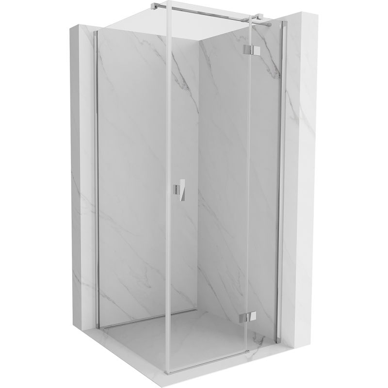 Cabine de douche à charnière droite Mexen Mist H T 100 x 100 cm, transparent, chrome - 8A5T-100-100-01-00-P