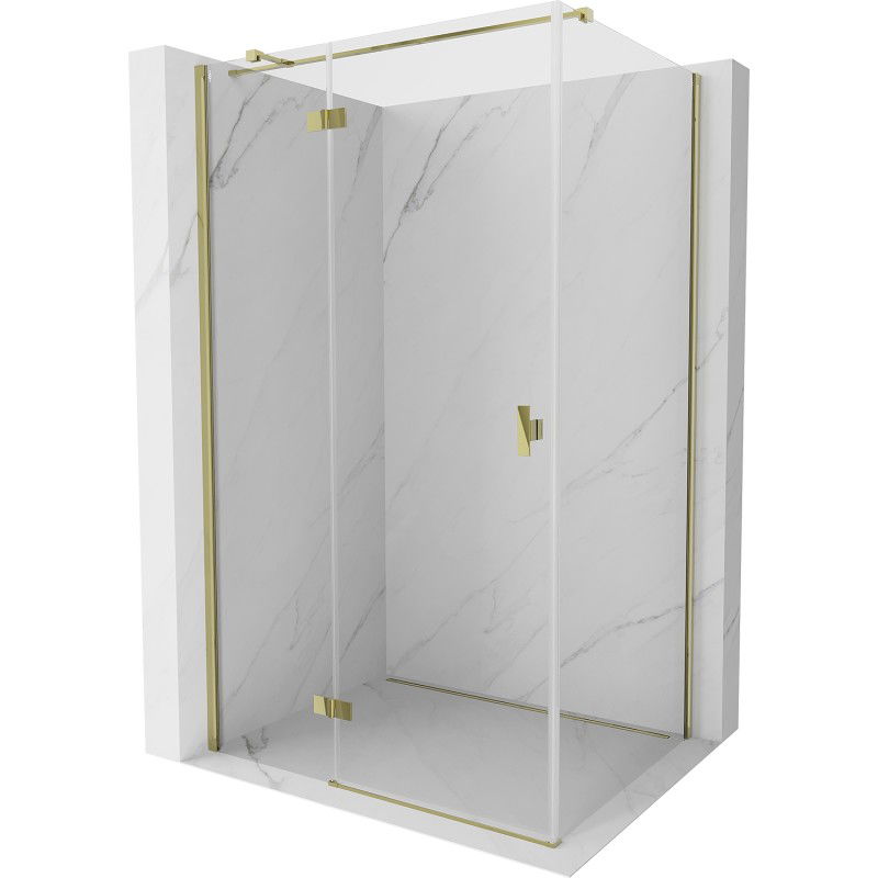 Mexen Mist H T cabine de douche avec porte battante gauche 85 x 120 cm, transparent, or - 8A5T-085-120-50-00-L