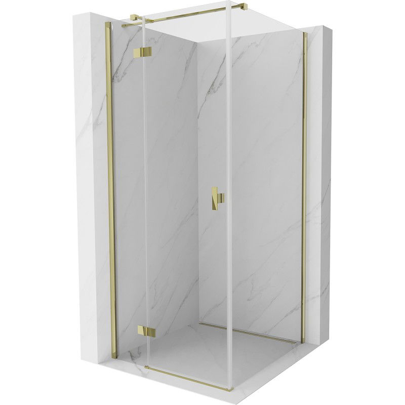 Mexen Mist H T cabine de douche pivotante gauche 120 x 120 cm, transparent, dorée - 8A5T-120-120-50-00-L