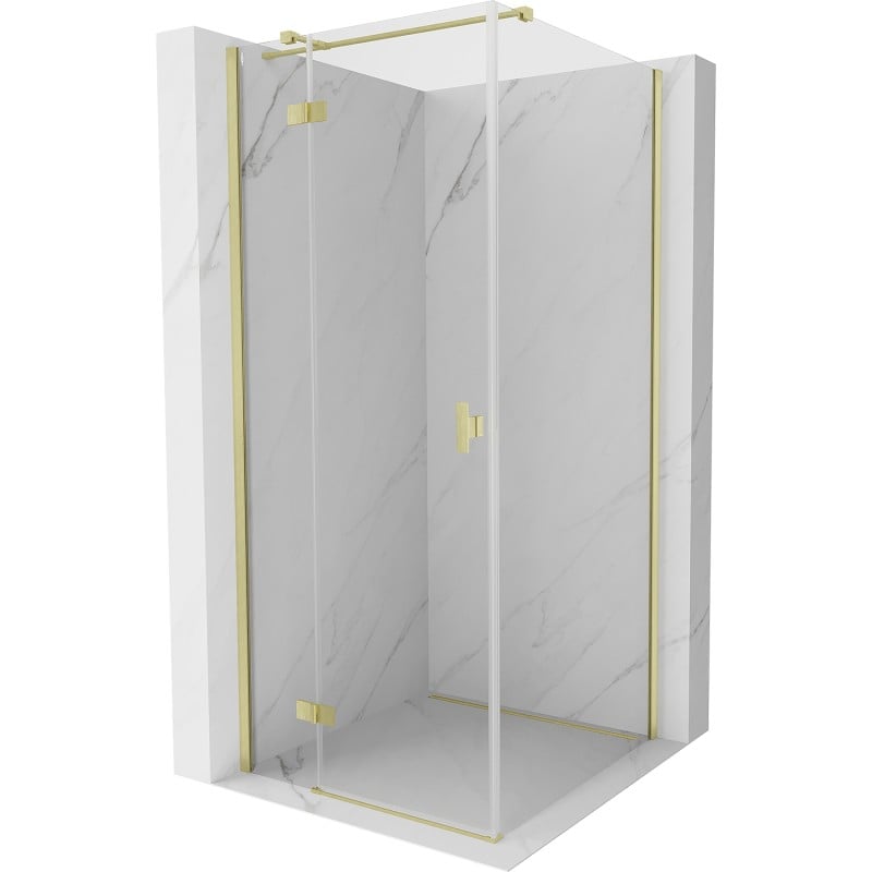 Mexen Mist-H T cabine de douche battante gauche 70 x 70 cm, transparent, or brossé - 8A5T-070-070-55-00-L