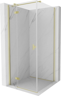 Mexen Mist H T cabine de douche pivotante gauche 70 x 70 cm, transparent, or brossé - 8A5T-070-070-55-00-L
