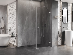 Mexen Lunar-B cabine de douche pivotante droite 70 x 70 cm, transparente, chromée - 832-070-070-01-00-P