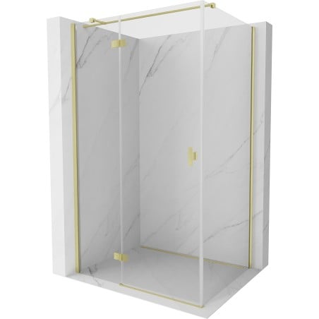Mexen Mist-H T cabine de douche avec porte battante gauche 85 x 75 cm, transparent, or brossé - 8A5T-085-075-55-00-L