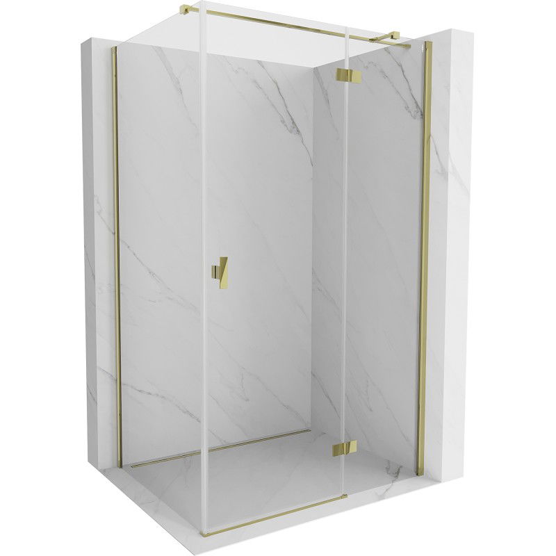 Mexen Mist H T cabine de douche à charnière droite 85 x 70 cm, transparent, or - 8A5T-085-070-50-00-P