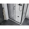 Mexen Apia cabine de douche coulissante 130 x 80 cm, transparent, noire + receveur Flat, blanc - 840-130-080-70-00-4010B