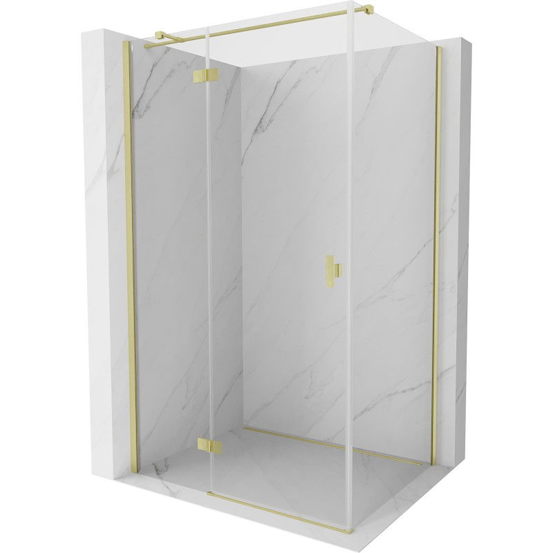 Mexen Mist-H T cabine de douche pivotante gauche 70 x 80 cm, transparent, or brossé - 8A5T-070-080-55-00-L