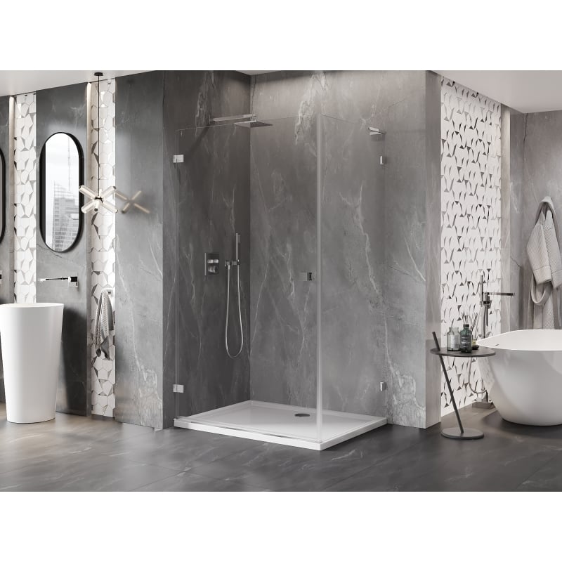 Mexen Lunar-B L cabine de douche battante gauche 80 x 70 cm, transparent, chrome - 832L-080-070-01-00-L