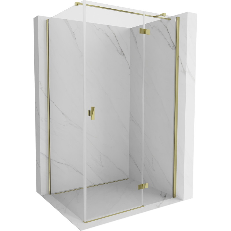 Mexen Mist-H T cabine de douche pivotante droite 80 x 90 cm, transparent, doré - 8A5T-080-090-50-00-P