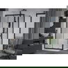 Mexen Apia cabine de douche coulissante 140 x 100 cm, transparent, noir + receveur plat, blanc- 840-140-100-70-00-4010B