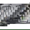 Mexen Apia cabine de douche coulissante 140 x 100 cm, transparent, noir + receveur plat, blanc- 840-140-100-70-00-4010B