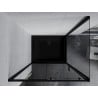 Mexen Apia cabine de douche coulissante 90 x 80 cm, transparente, noire + receveur Flat, noir - 840-090-080-70-00-4070B