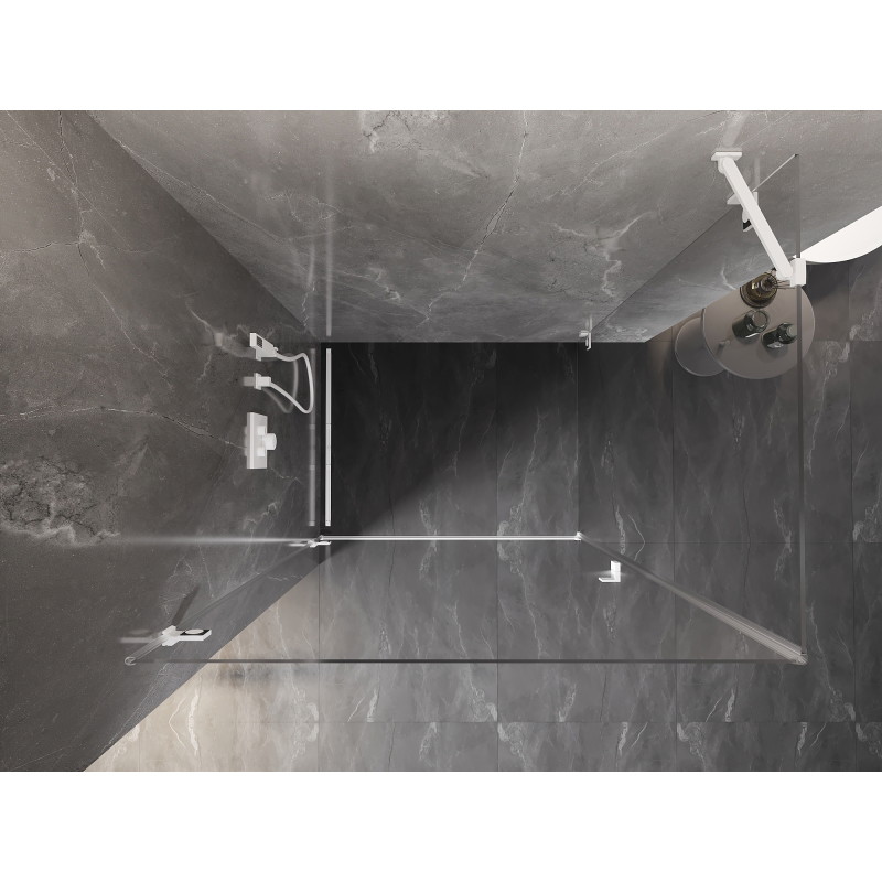 Mexen Lunar-B cabine de douche pivotante gauche 95 x 90 cm, transparent, blanc - 832-095-090-20-00-L